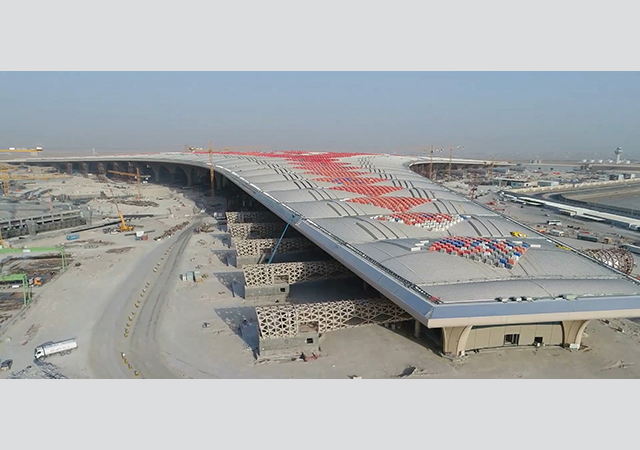 Work in progress on the new T2 Terminal at Kuwait International Airport.
